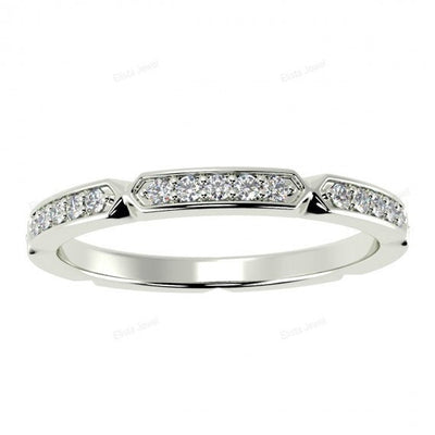 Round Cut Art deco Stacking Band
