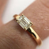 East West Emerald Cut Solitaire Ring