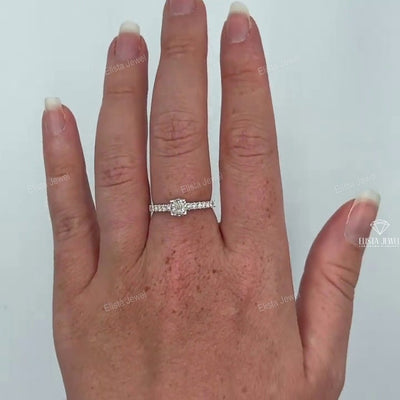Cushion Cut Accent Engagement Ring