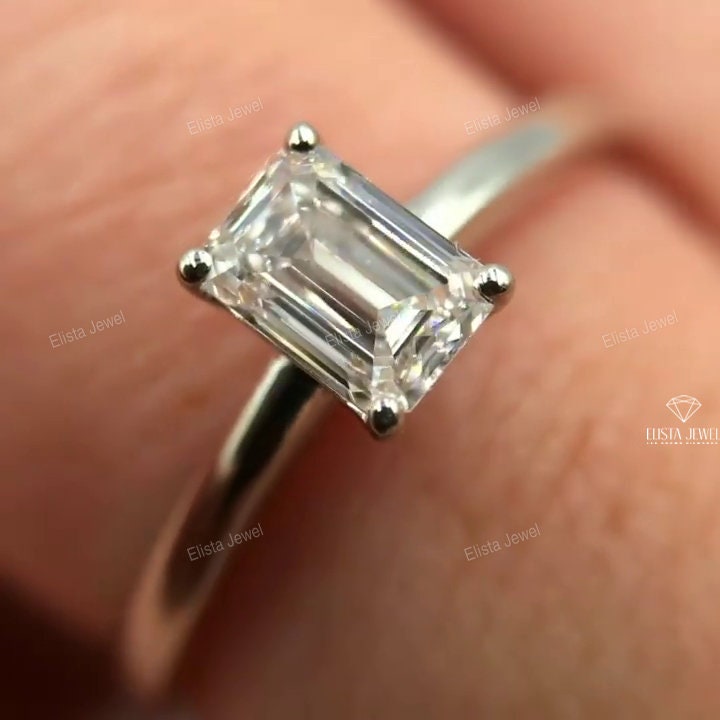 Emerald Cut Solitaire Engagement Ring
