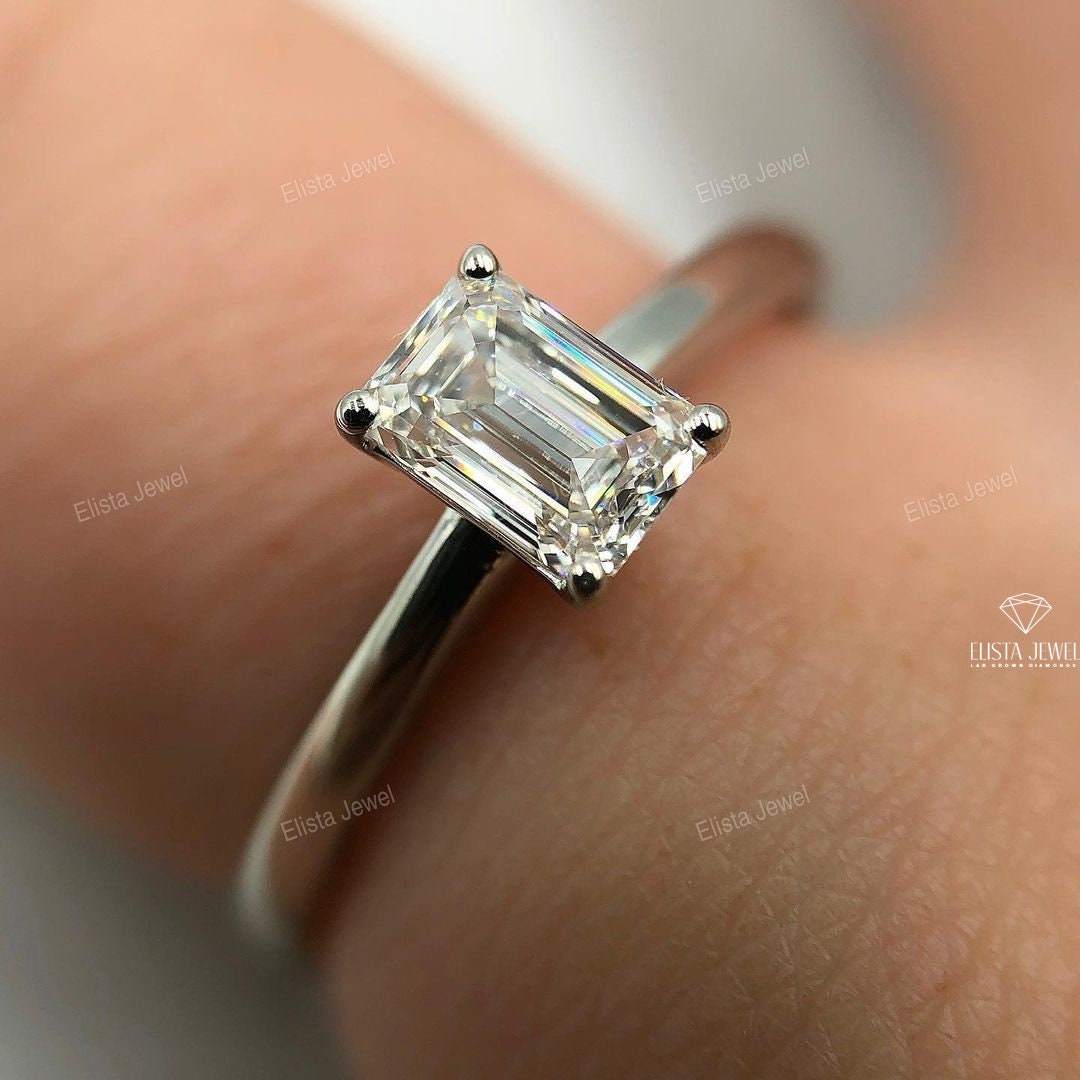 Emerald Cut Solitaire Engagement Ring