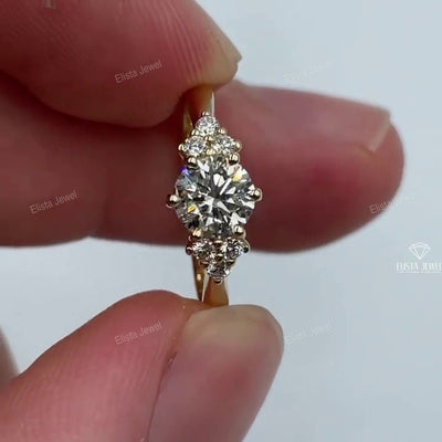 Round Accent Engagement Ring