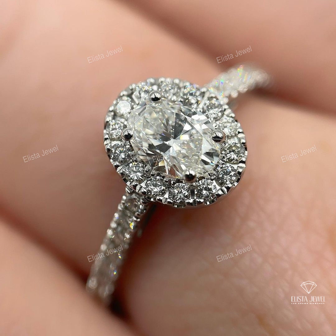 Oval Cut Halo Engagement Ring