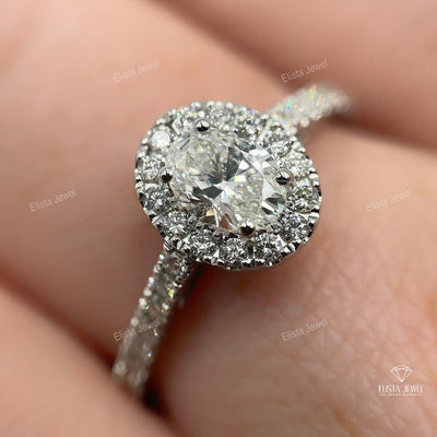 Oval Cut Halo Engagement Ring