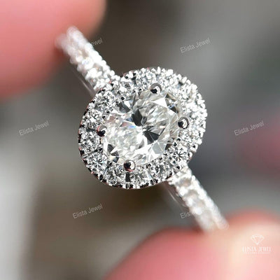 Oval Cut Halo Engagement Ring
