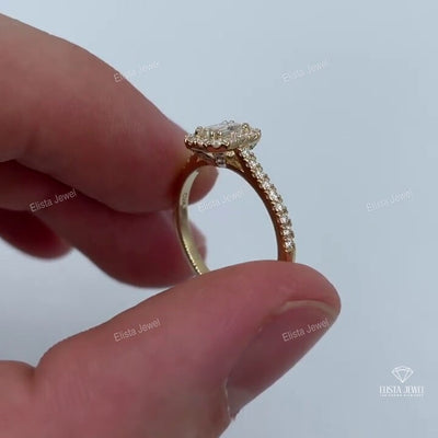 Emerald Cut Halo Engagement Ring
