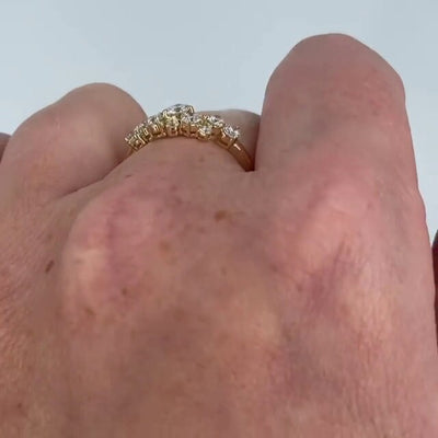 Round Cut Cluster Engagement Ring