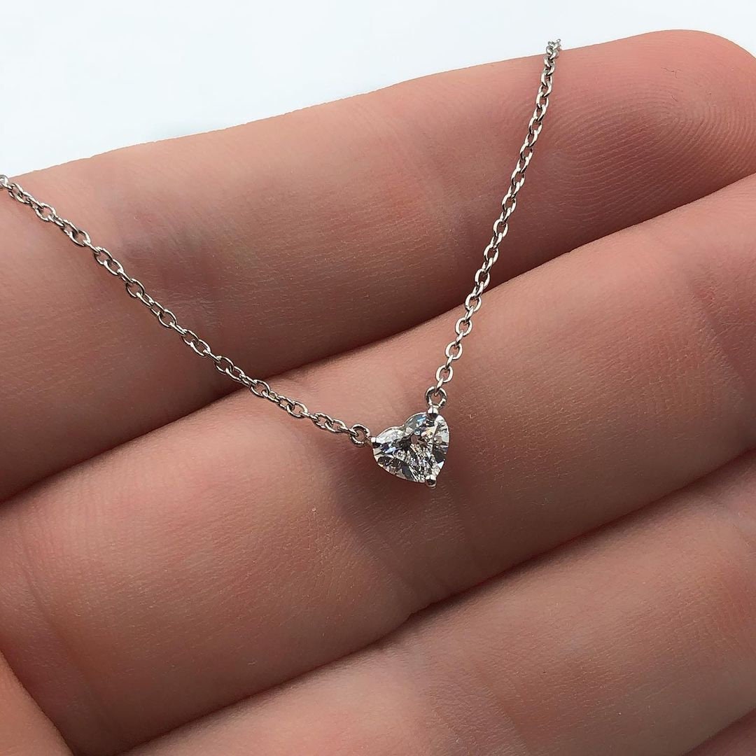 Heart Cut Solitaire Chain Pendant