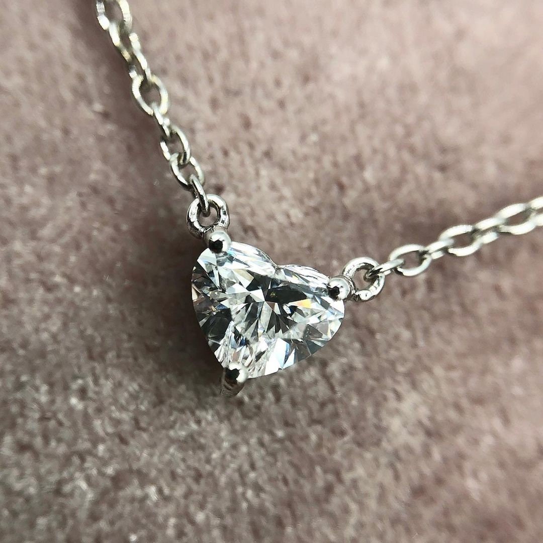 Heart Cut Solitaire Chain Pendant