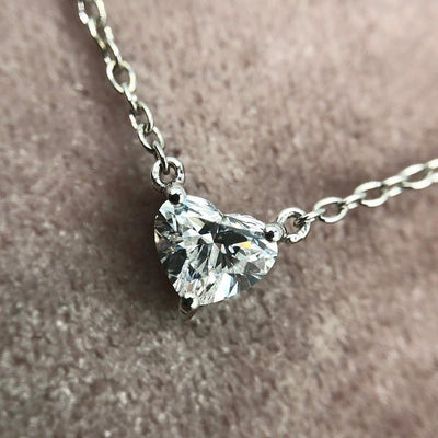 Heart Cut Solitaire Chain Pendant