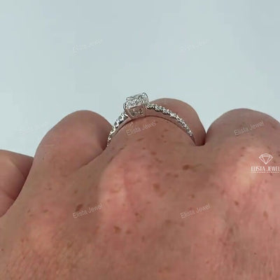 Cushion Cut Accent Engagement Ring