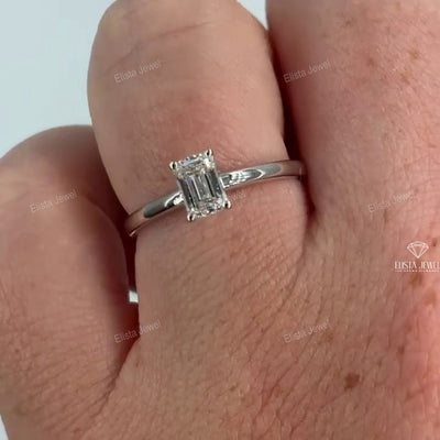 Emerald Cut Solitaire Engagement Ring