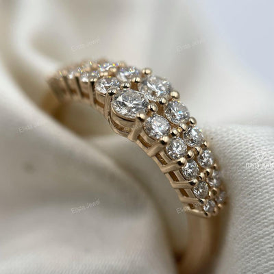 Round Cut Half Eternity Wedding Band