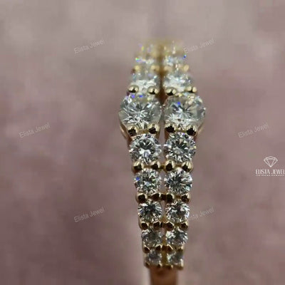 Round Cut Half Eternity Wedding Band