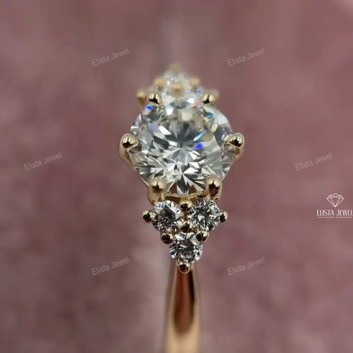 Round Accent Engagement Ring