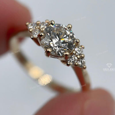 Round Accent Engagement Ring