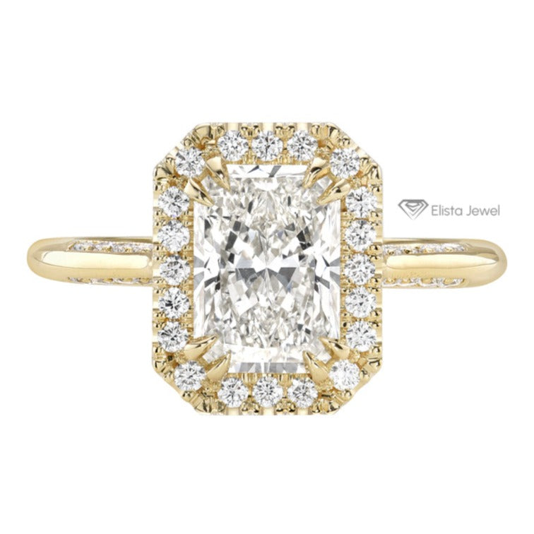 Radiant Cut Halo Engagement Ring