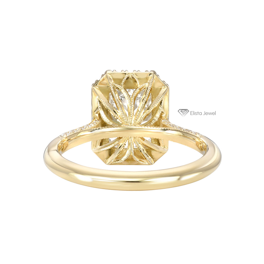 Radiant Cut Halo Engagement Ring