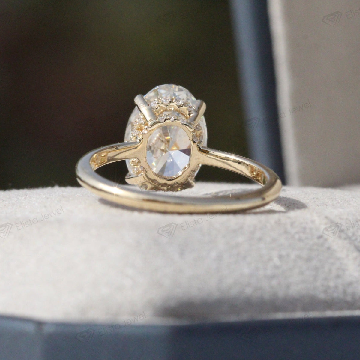 Oval Cut Double Hidden Halo Wedding Lab Grown Diamond Ring - Alternative View