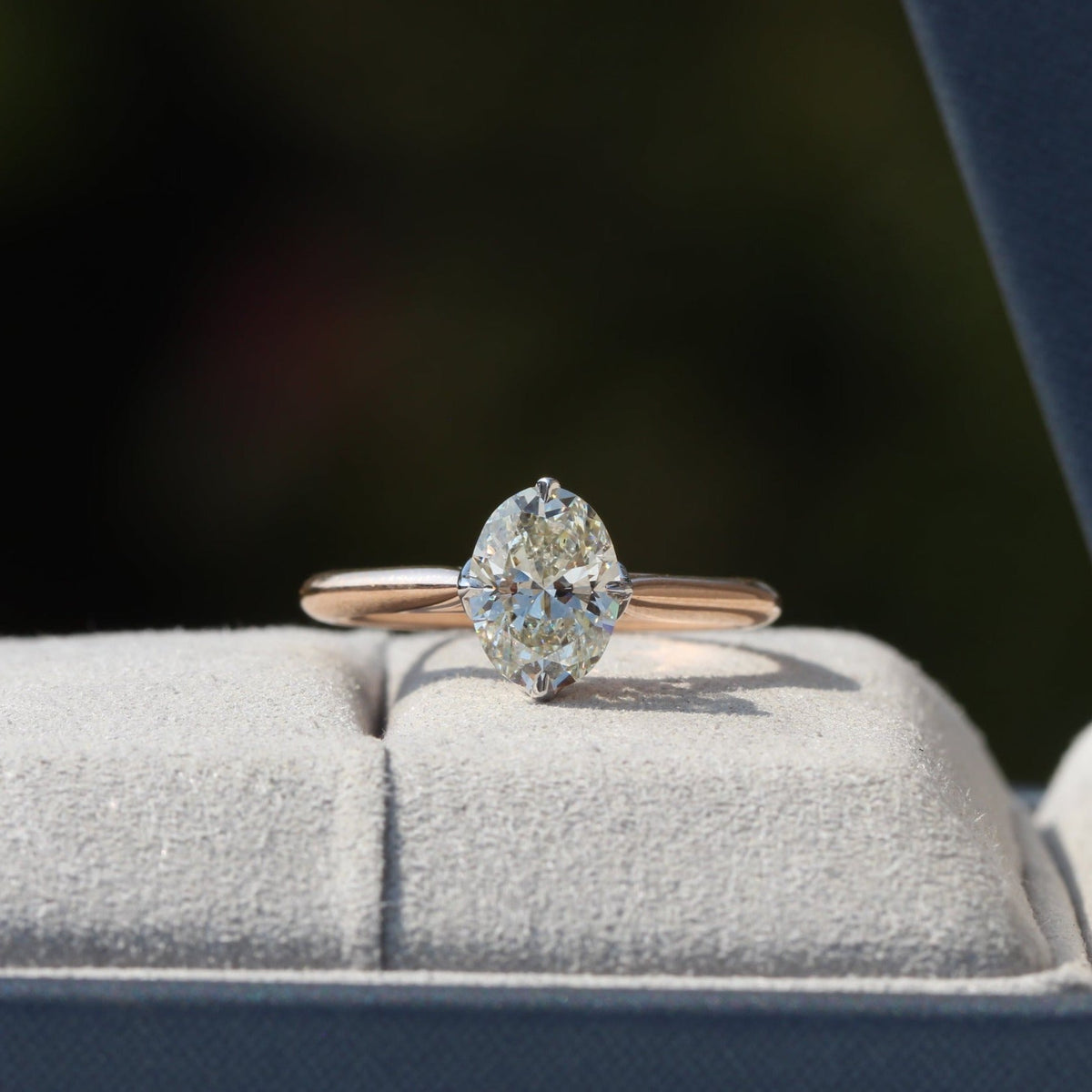 Oval Cut Solitaire Wedding Lab Grown Diamond Ring in 10K - Front View