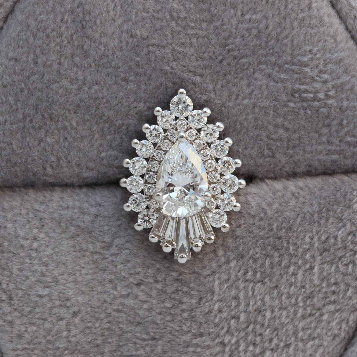 Pear Cut Diamond Starburst Ring - Detail View