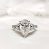 Pear Cut Hidden Halo Engagement Lab Grown Diamond Ring in 10K - Front View
