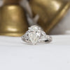 Pear Cut Hidden Halo Engagement Lab Grown Diamond Ring in 18K - Angled View