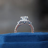 Pear Cut Hidden Halo Engagement Lab Grown Diamond Ring - Perspective View