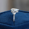 Pear Cut Hidden Halo Engagement Lab Grown Diamond Ring - Close-up View