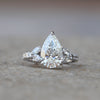 Pear Cut Hidden Halo Engagement Lab Grown Diamond Ring in 14K - Side View