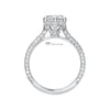Pear Cut Hidden Halo Wedding Lab Grown Diamond Ring in 10K Rose Gold - Side View
