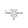 Pear Cut Hidden Halo Wedding Lab Grown Diamond Ring in 10K White Gold - Front View