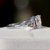 Pear Cut Solitaire Accent Engagement Lab Grown Diamond Ring - Ring on Hand View