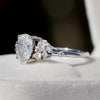 Pear Cut Solitaire Accent Engagement Lab Grown Diamond Ring in 14K - Side View