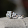 Pear Cut Solitaire Accent Engagement Lab Grown Diamond Ring - Detail View