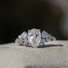 Pear Cut Solitaire Accent Engagement Lab Grown Diamond Ring - Profile View