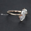 Pear Cut Toi Et Moi Engagement Lab Grown Diamond Ring in 14K - Side View
