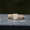Radiant Cut Accent Wedding Lab Grown Diamond Ring in 10K - Front View