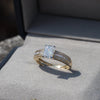 Radiant Cut Accent Wedding Lab Grown Diamond Ring - Profile View