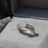 Radiant Cut Accent Wedding Lab Grown Diamond Ring - Close-up View