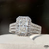 Radiant Cut Halo Engagement Lab Grown Diamond Ring in 10K - Front View