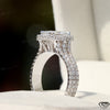 Radiant Cut Halo Engagement Lab Grown Diamond Ring - Close-up View