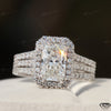 Radiant Cut Halo Engagement Lab Grown Diamond Ring in 14K - Side View