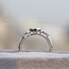 Round Cut Accent Bezel Wedding Lab Grown Diamond Ring - Perspective View