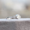 Round Cut Accent Bezel Wedding Lab Grown Diamond Ring in 14K - Side View