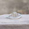 Round Cut Accent Bezel Wedding Lab Grown Diamond Ring - Close-up View