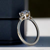 Round Cut Accent Engagement Lab Grown Diamond Ring - Detail View