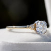 Round Cut Accent Engagement Lab Grown Diamond Ring - Profile View
