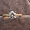 Round Cut Accent Engagement Lab Grown Diamond Ring in 14K - Side View
