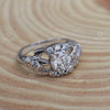 Round Cut Art Deco Engagement Lab Grown Diamond Ring in 14K - Side View